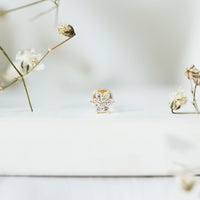 Tiny Moissanite Flower Cluster Earring for Conch Piercing