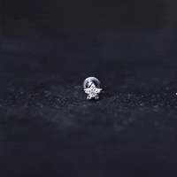 Round Diamond Star Forward Helix Earring