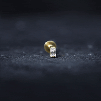 Baguette Moissanite Tragus Earring in Bar Setting