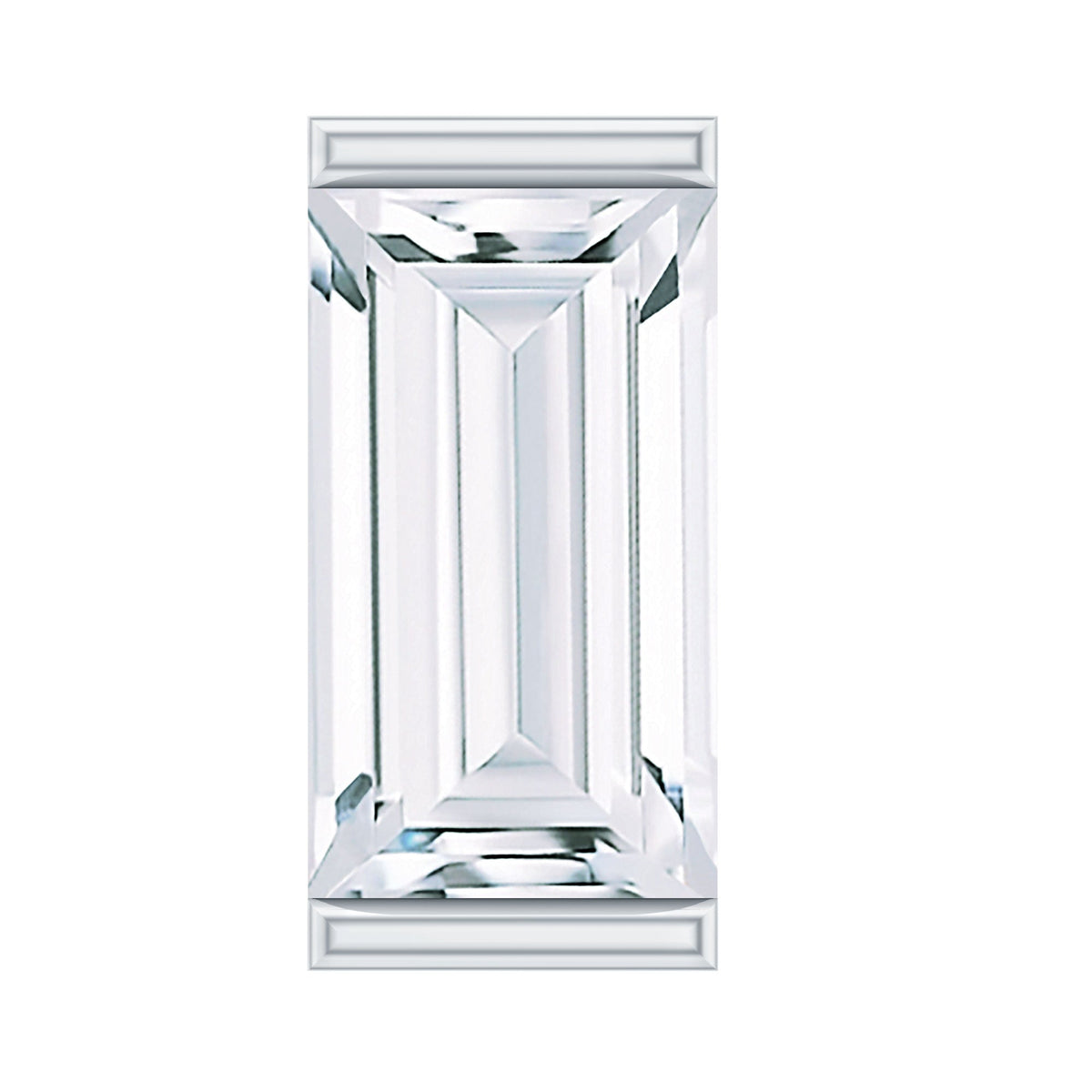 Baguette Moissanite Tragus Earring in Bar Setting