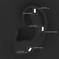 Baguette Moissanite Tragus Earring in Bar Setting