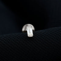 Baguette Moissanite Tragus Earring in Bar Setting