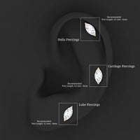 Minimalist Marquise Moissanite Tragus Earring