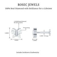 Natural Diamond Butterfly Earring for Cartilage Piercing