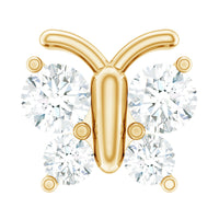 Natural Diamond Butterfly Earring for Cartilage Piercing