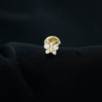 Natural Diamond Butterfly Earring for Cartilage Piercing