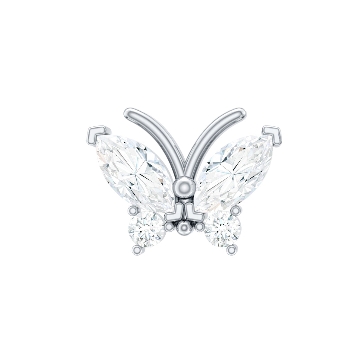 Natural Diamond Butterfly Earring for Helix Piercing
