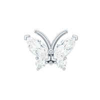 Natural Diamond Butterfly Earring for Helix Piercing