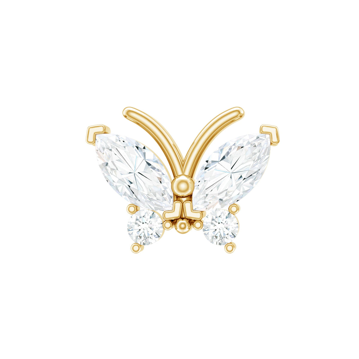 Natural Diamond Butterfly Earring for Helix Piercing
