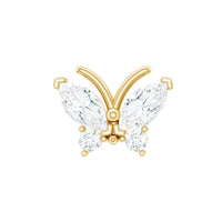 Natural Diamond Butterfly Earring for Helix Piercing