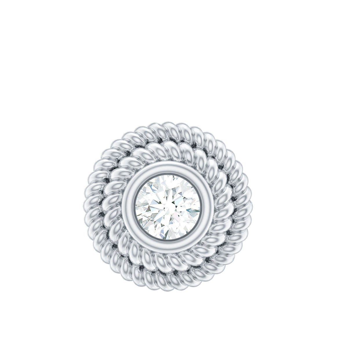 Minimal Diamond Conch Earring in Bezel Setting
