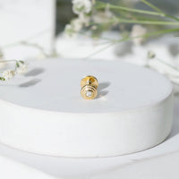 Minimal Diamond Conch Earring in Bezel Setting