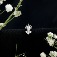 Vintage Style Moissanite Tragus Earring in Bezel Setting