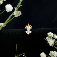 Vintage Style Moissanite Tragus Earring in Bezel Setting