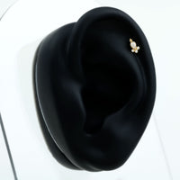 Vintage Style Moissanite Tragus Earring in Bezel Setting