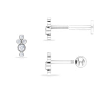 Minimalist Diamond Helix Earring in Bezel Setting