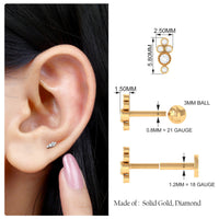 Minimalist Diamond Helix Earring in Bezel Setting
