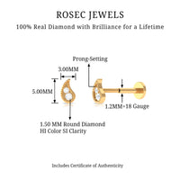 Natural Diamond Petal Cartilage Earring