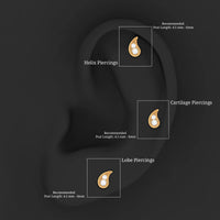 Natural Diamond Petal Cartilage Earring