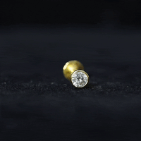 Bezel Set Diamond Cartilage Earring with Flat Back
