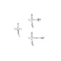 Unique Diamond Dagger Earring for Cartilage Piercing
