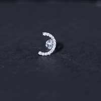 Moissanite Half Circle Earring for Helix Piercing