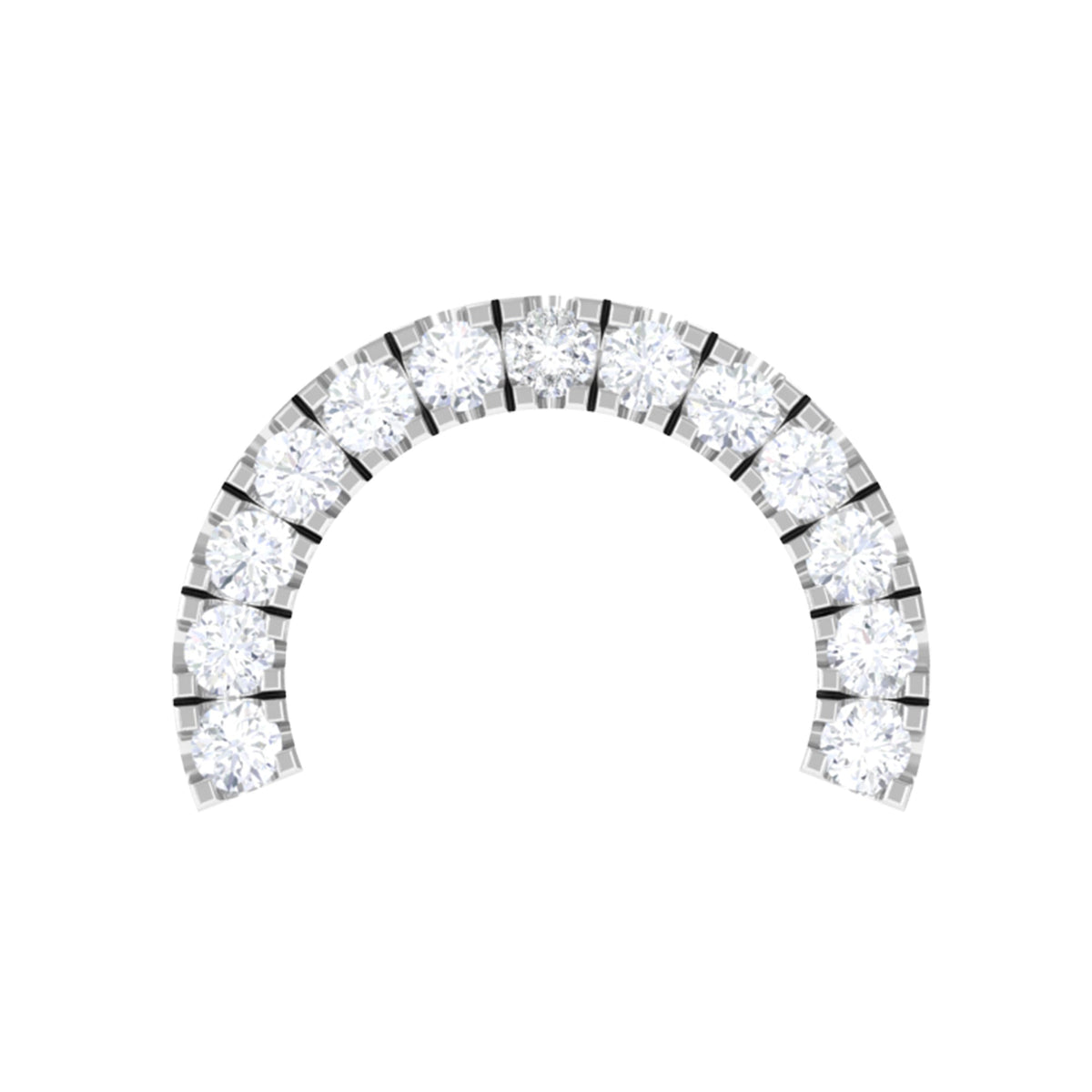 Moissanite Half Circle Earring for Helix Piercing