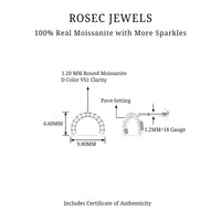 Moissanite Half Circle Earring for Helix Piercing