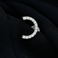 Moissanite Half Circle Earring for Helix Piercing