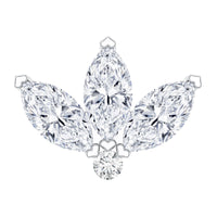 Marquise Moissanite Lotus Flower Helix Earring