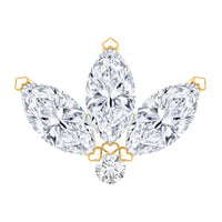 Marquise Moissanite Lotus Flower Helix Earring