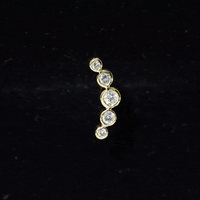 Bezel Set Moissanite Curved Helix Earring in Graduated Style