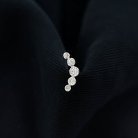 Bezel Set Moissanite Curved Helix Earring in Graduated Style