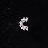 Certified Moissanite Cluster Curved Conch Earring