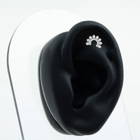 Certified Moissanite Cluster Curved Conch Earring