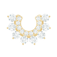 Certified Moissanite Cluster Curved Conch Earring
