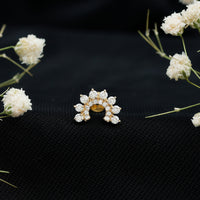 Certified Moissanite Cluster Curved Conch Earring