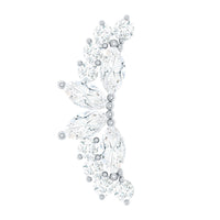 Marquise and Round Moissanite Curved Crawler Earring