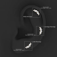 Marquise and Round Moissanite Curved Crawler Earring