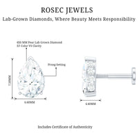 Pear Shaped Moissanite Solitaire Cartilage Earring