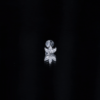 Marquise Cut Diamond Lotus Flower Earring for Helix Piercing
