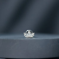 Marquise Cut Diamond Lotus Flower Earring for Helix Piercing