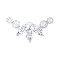 Marquise Moissanite Curved Crawler Earring for Helix Piercing