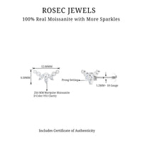 Marquise Moissanite Curved Crawler Earring for Helix Piercing