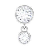 Certified Round Diamond Helix Drop Earring in Bezel Set