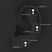 Certified Round Diamond Helix Drop Earring in Bezel Set