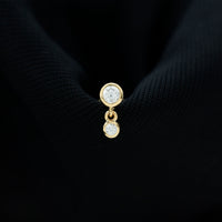 Certified Round Diamond Helix Drop Earring in Bezel Set