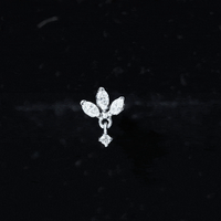 Real Diamond Lotus Flower Drop Earring for Cartilage Piercing