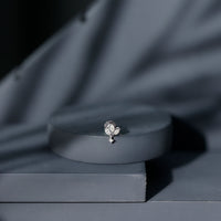 Real Diamond Lotus Flower Drop Earring for Cartilage Piercing