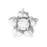 Round Moissanite Flower Earring for Helix Piercing